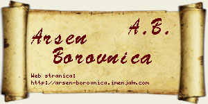 Arsen Borovnica vizit kartica